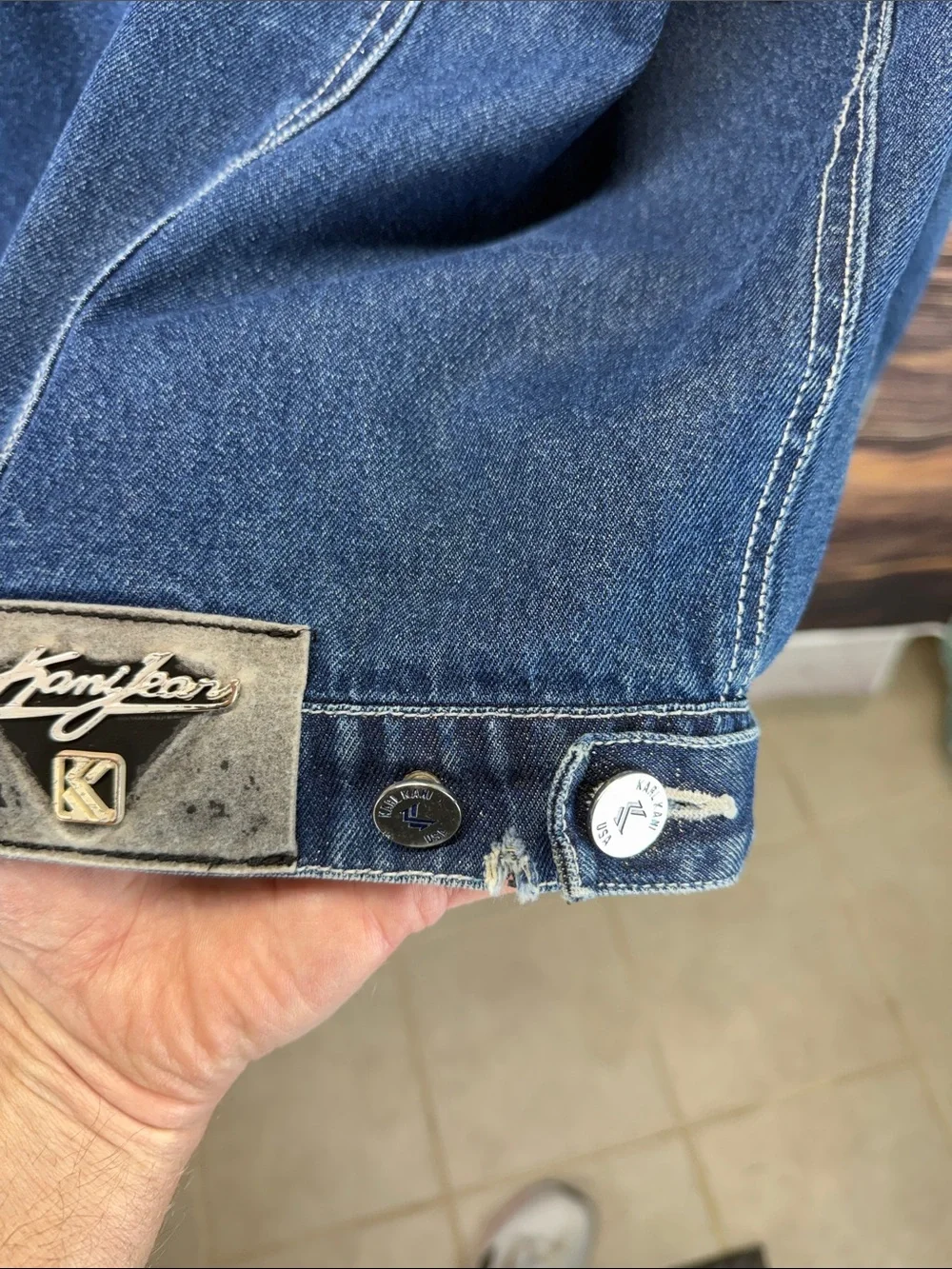⭐️Rare Vtg Karl Kani spellout denim jacket SZ XL